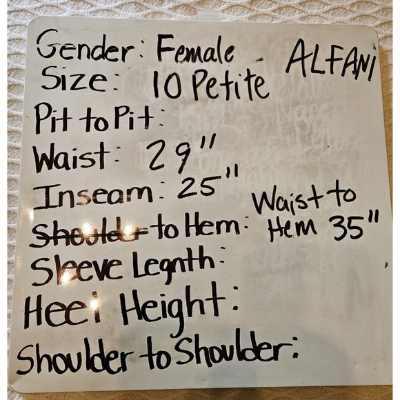 Alfani Size 10 Petite Geometric Green And Black Pants - Picture 4 of 4